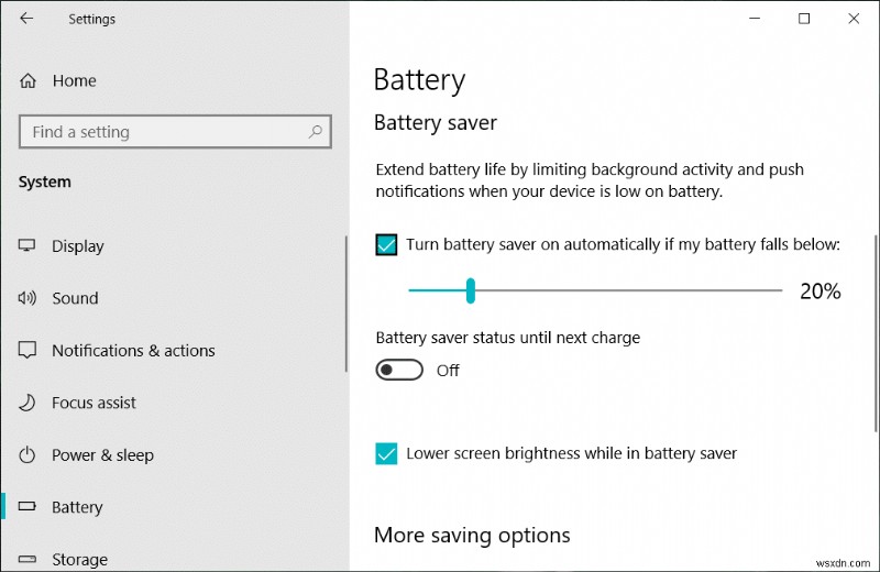 วิธีเปิดหรือปิดโหมดประหยัดแบตเตอรี่ใน Windows 10 