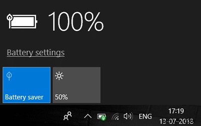 วิธีเปิดหรือปิดโหมดประหยัดแบตเตอรี่ใน Windows 10 