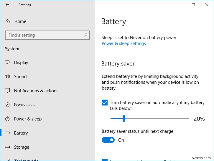วิธีเปิดหรือปิดโหมดประหยัดแบตเตอรี่ใน Windows 10 