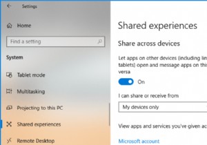 เปิดหรือปิดฟีเจอร์แชร์ประสบการณ์ใน Windows 10 