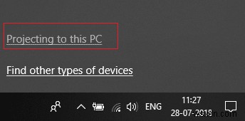 เชื่อมต่อกับจอแสดงผลไร้สายด้วย Miracast ใน Windows 10 