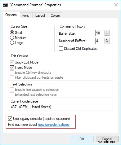 เปิดหรือปิด Legacy Console สำหรับ Command Prompt และ PowerShell ใน Windows 10 