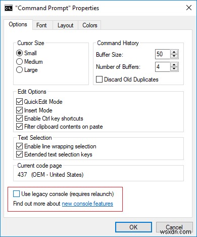 เปิดหรือปิด Legacy Console สำหรับ Command Prompt และ PowerShell ใน Windows 10 