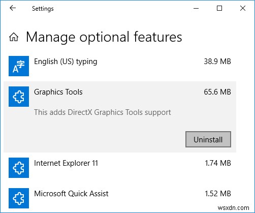 วิธีการติดตั้งหรือถอนการติดตั้งเครื่องมือกราฟิกใน Windows 10