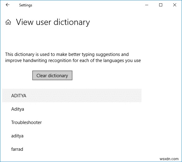เพิ่มหรือลบคำในพจนานุกรมตรวจสอบการสะกดใน Windows 10 
