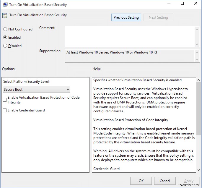 เปิดหรือปิด Credential Guard ใน Windows 10 