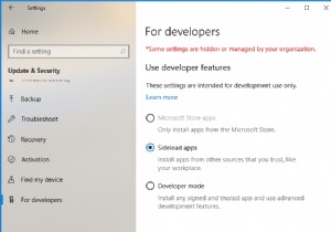 เปิดหรือปิดโหมดนักพัฒนาซอฟต์แวร์ใน Windows 10 