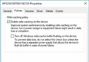 เปิดใช้งานหรือปิดใช้งานการเขียนดิสก์แคชใน Windows 10 