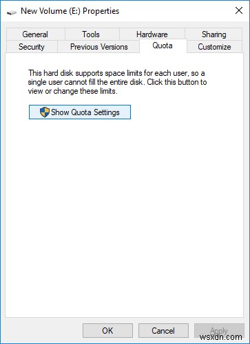 เปิดใช้งานหรือปิดใช้งานการบังคับใช้ขีดจำกัดโควต้าดิสก์ใน Windows 10 