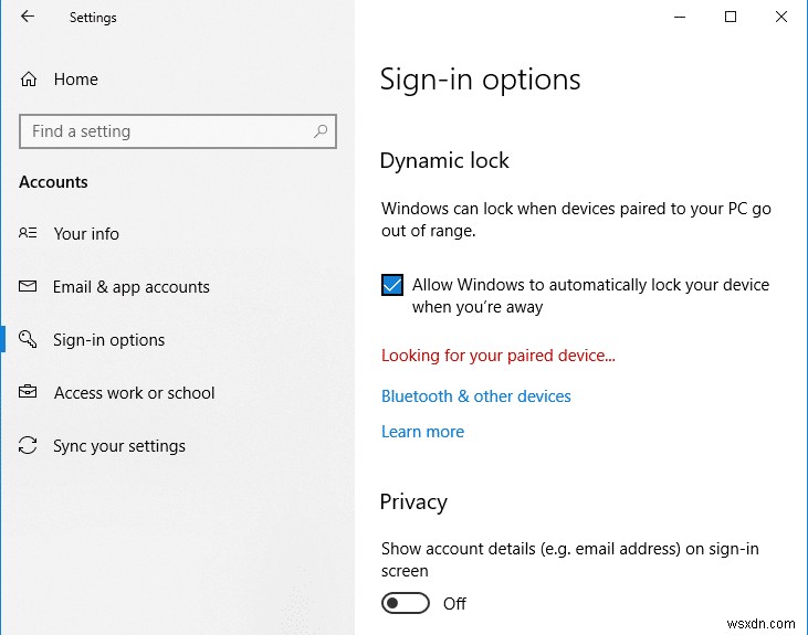 วิธีใช้ Dynamic Lock ใน Windows 10