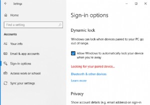 วิธีใช้ Dynamic Lock ใน Windows 10