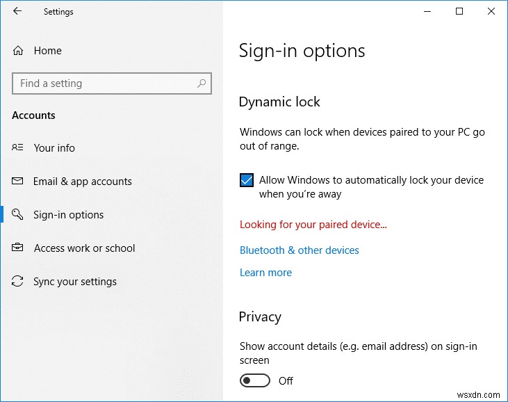 วิธีใช้ Dynamic Lock ใน Windows 10