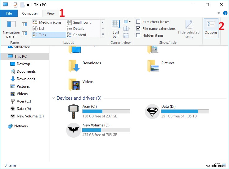 เปิดหรือปิดแถบสถานะใน File Explorer ใน Windows 10 