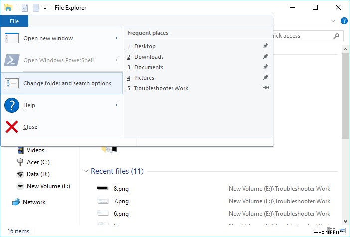 วิธีเปิดตัวเลือกโฟลเดอร์ใน Windows 10 