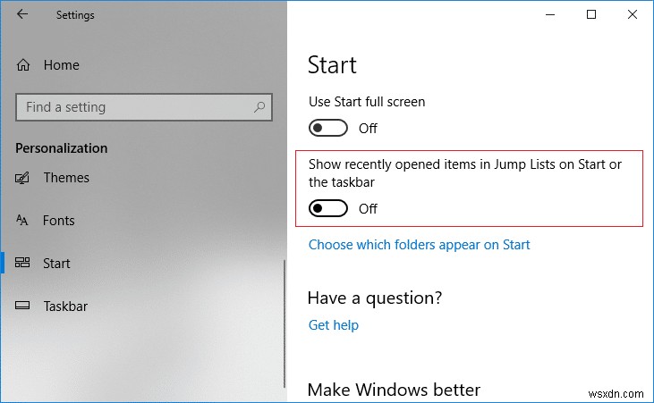 ล้างประวัติไฟล์ล่าสุดของ Explorer ใน Windows 10