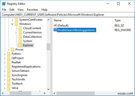 เปิดใช้งานหรือปิดใช้งานประวัติการค้นหา File Explorer ใน Windows 10