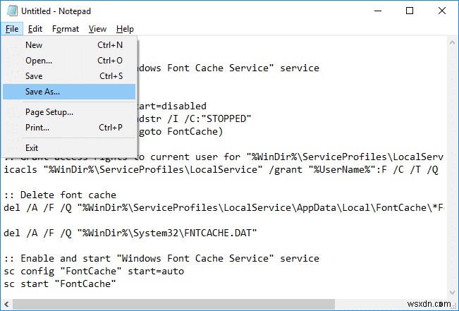 สร้าง Font Cache ใหม่ใน Windows 10 