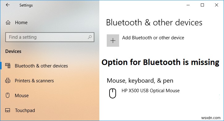 แก้ไขตัวเลือกในการเปิดหรือปิด Bluetooth หายไปจาก Windows 10 