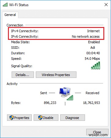 แก้ไขการเชื่อมต่อ IPv6 ไม่มีการเข้าถึงอินเทอร์เน็ตบน Windows 10 