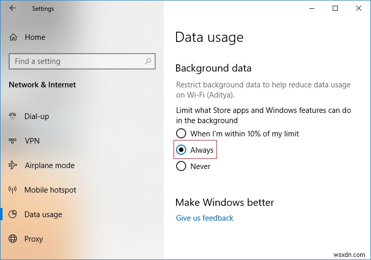 วิธีตั้งค่า Data Limit สำหรับ WiFi และ Ethernet ใน Windows 10 