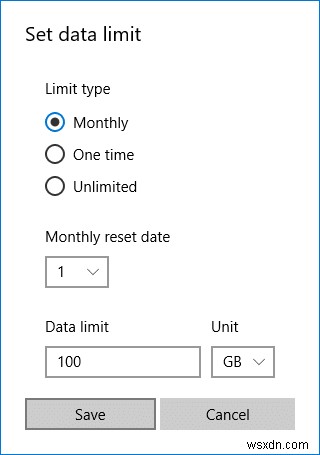 วิธีตั้งค่า Data Limit สำหรับ WiFi และ Ethernet ใน Windows 10 