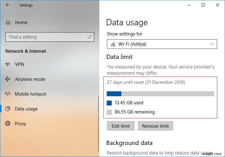 วิธีตั้งค่า Data Limit สำหรับ WiFi และ Ethernet ใน Windows 10 