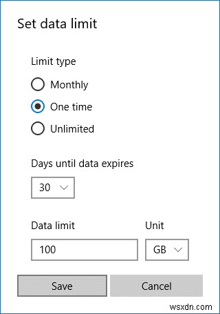 วิธีตั้งค่า Data Limit สำหรับ WiFi และ Ethernet ใน Windows 10 