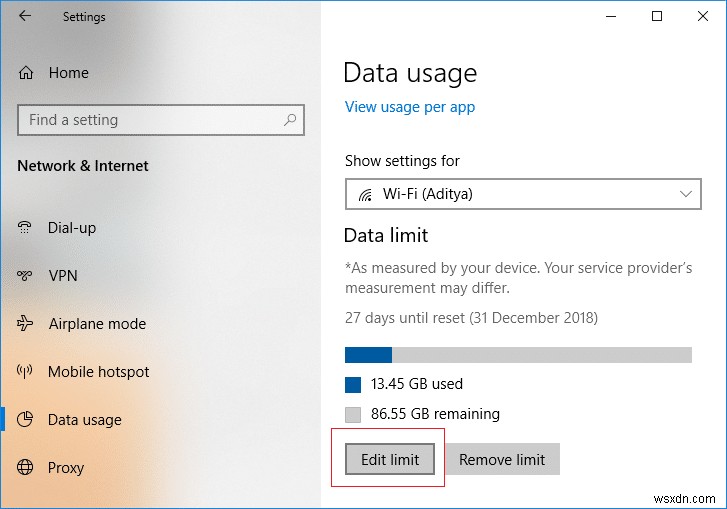 วิธีตั้งค่า Data Limit สำหรับ WiFi และ Ethernet ใน Windows 10 