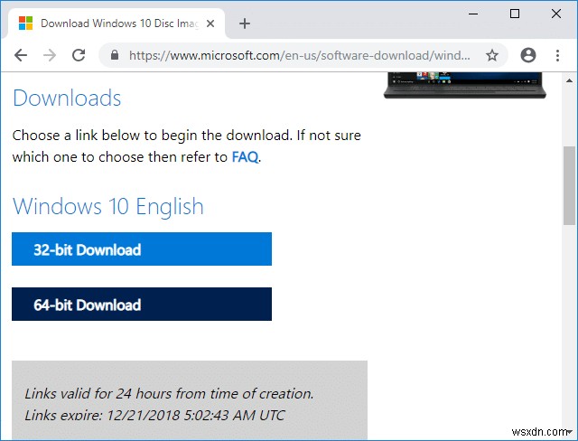 ดาวน์โหลด Windows 10 ISO อย่างเป็นทางการโดยไม่ต้องใช้ Media Creation Tool 