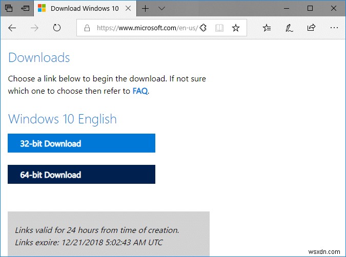 ดาวน์โหลด Windows 10 ISO อย่างเป็นทางการโดยไม่ต้องใช้ Media Creation Tool 