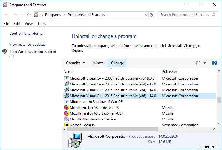 แก้ไข Microsoft Visual C ++ 2015 Redistributable Setup ล้มเหลวข้อผิดพลาด 0x80240017 