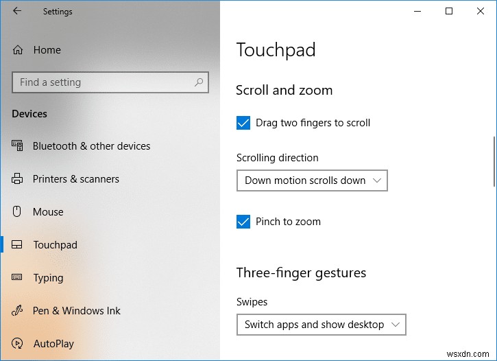 แก้ไขการเลื่อนสองนิ้วไม่ทำงานใน Windows 10 