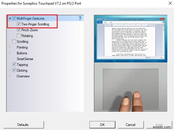 แก้ไขการเลื่อนสองนิ้วไม่ทำงานใน Windows 10 