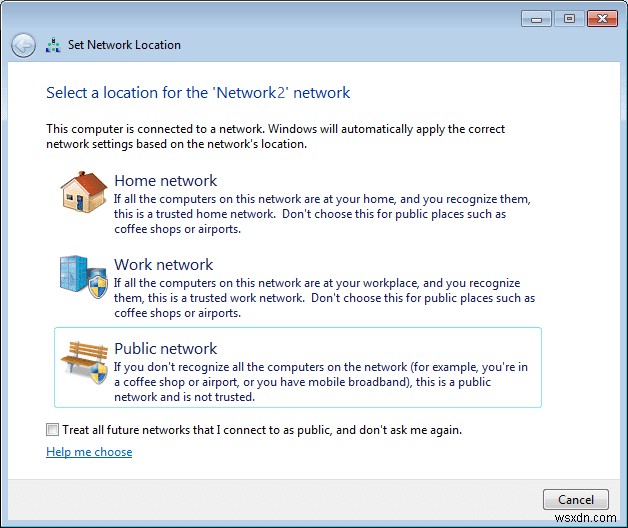 เปลี่ยนจากเครือข่ายสาธารณะเป็นเครือข่ายส่วนตัวใน Windows 10