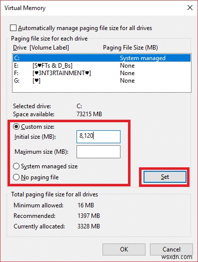 จัดการหน่วยความจำเสมือน (Pagefile) ใน Windows 10