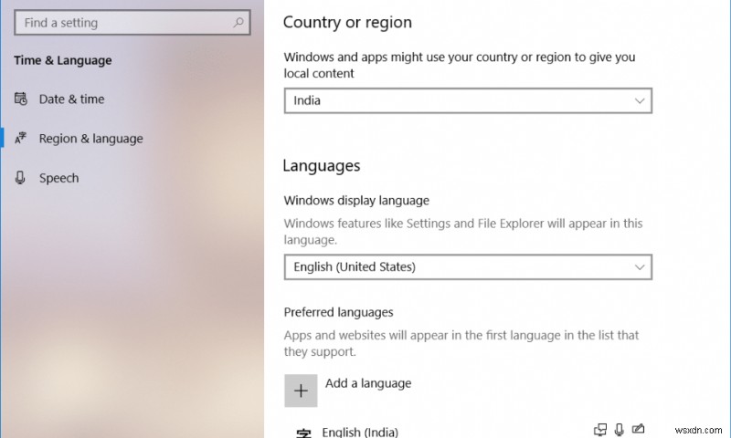 วิธีการเปลี่ยนภาษาของระบบใน Windows 10