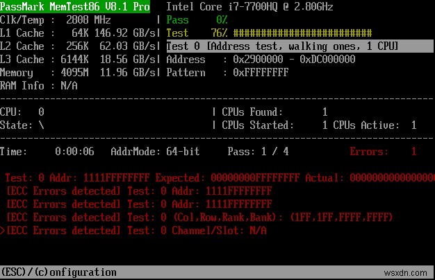 ทดสอบ RAM ของคอมพิวเตอร์ว่าหน่วยความจำไม่ดี