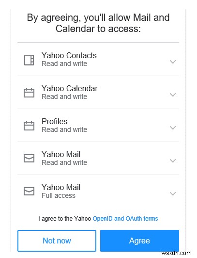 ตั้งค่าบัญชีอีเมล Yahoo ในแอปอีเมล Windows 10