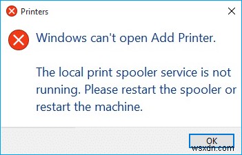 แก้ไขตัวจัดคิวงานพิมพ์ทำให้หยุดทำงานบน Windows 10