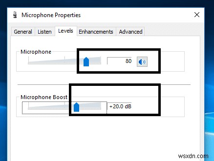 เพิ่มระดับเสียงไมโครโฟนใน Windows 10