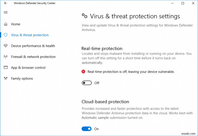 ปิดใช้งาน Windows Defender อย่างถาวรใน Windows 10 