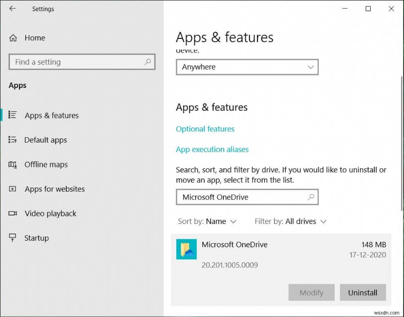 ปิดใช้งาน OneDrive บนพีซี Windows 10 