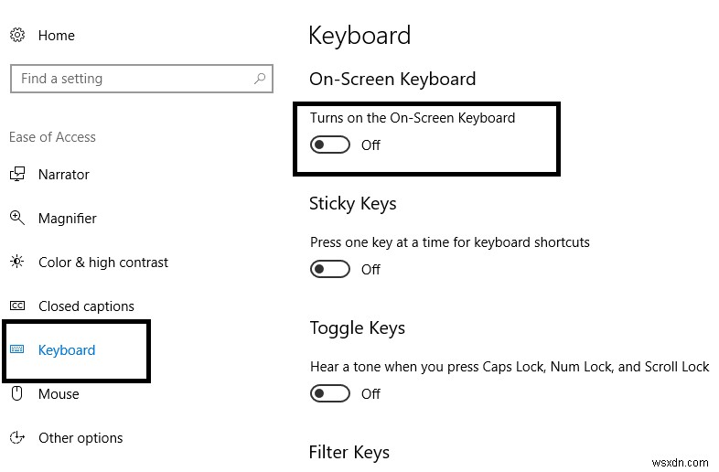 เคล็ดลับสำหรับ Windows 10:เปิดหรือปิดแป้นพิมพ์บนหน้าจอ 