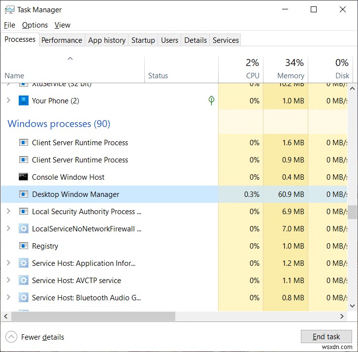 แก้ไข Desktop Window Manager High CPU (DWM.exe)