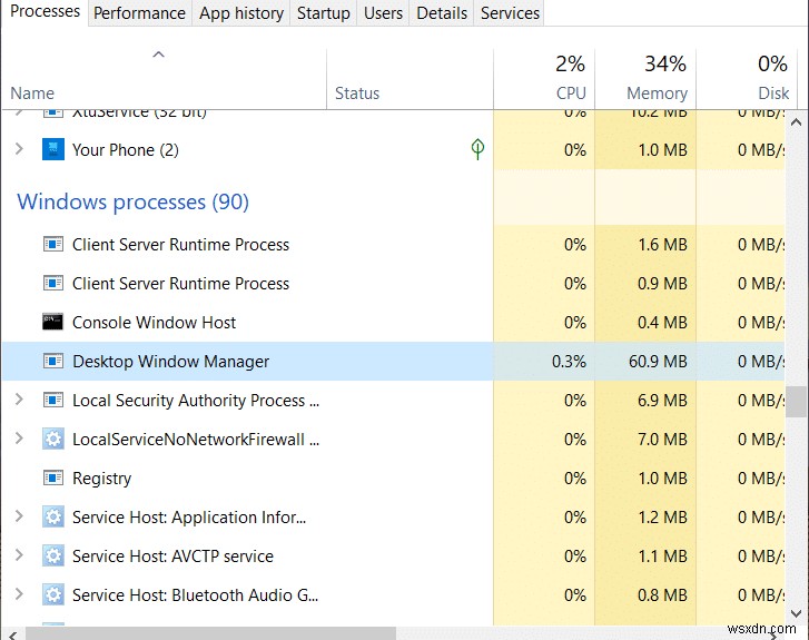 แก้ไข Desktop Window Manager High CPU (DWM.exe)