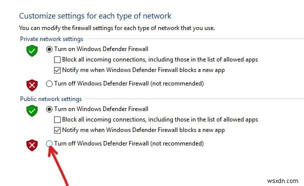 วิธีปิดการใช้งานไฟร์วอลล์ Windows 10 
