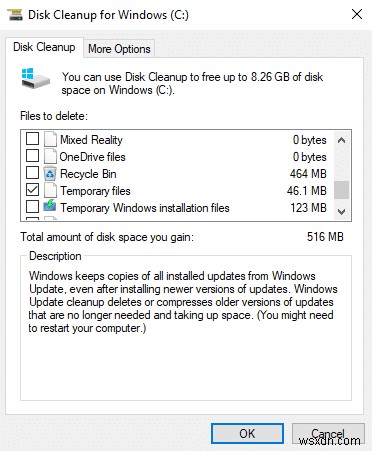 วิธีการลบไฟล์ชั่วคราวใน Windows 10 