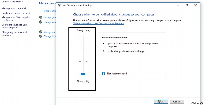 ปิดใช้งานการควบคุมบัญชีผู้ใช้ (UAC) ใน Windows 10 