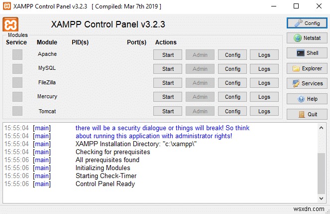 ติดตั้งและกำหนดค่า XAMPP บน Windows 10