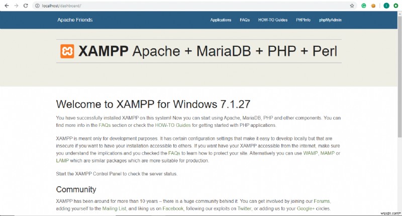 ติดตั้งและกำหนดค่า XAMPP บน Windows 10